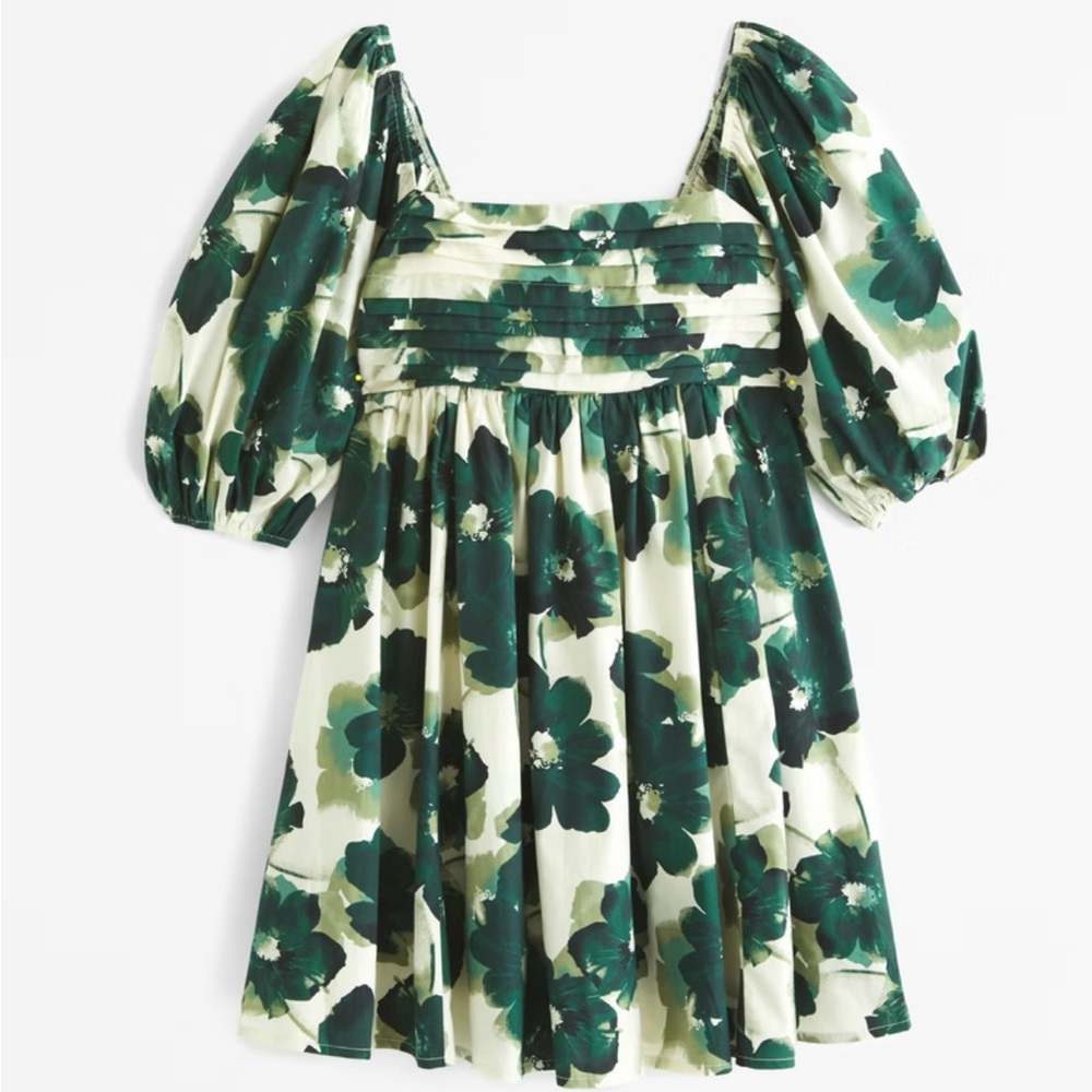 Abercrombie & Fitch Emerson Poplin Puff Sleeve Mini Dress